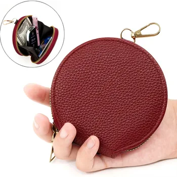 Stile coreano Ins Mini portafoglio rotondo da donna Portamonete portatile da uomo Borsa per cosmetici Portamonete multifunzionale per studenti Portachiavi 1