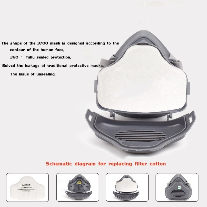 Dust mask, mask protection, industrial dust polishing, coal mine cement plant decoration, respiratory mask 3700