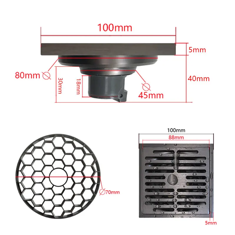 Floor Drain Filter Shower Drain Stainless Steel Floor Drain Deodorant Filter