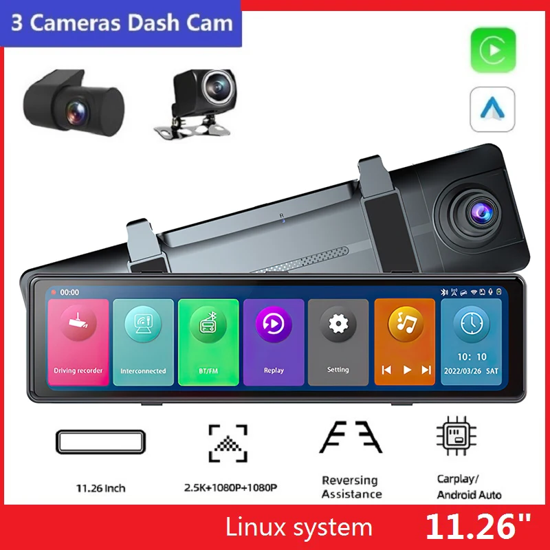 低価格 Wireless Dash Mirror Inch Dash Lens Cam Cam CarPlay 5G GPS  Android  Auto Auto Camera Android Rearview 1080P Back 4K up Camera Rear Dvr View Car  Mirror 1080P WiFi with