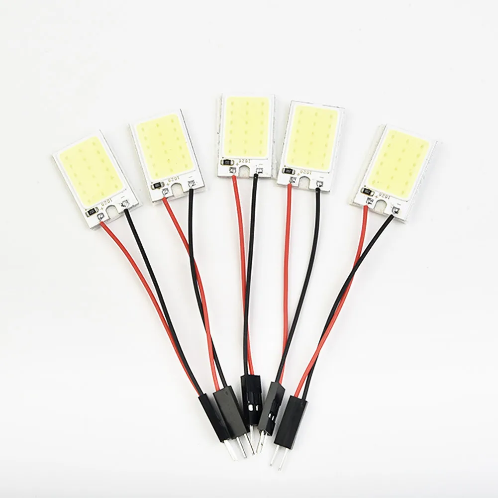 

5pcs White COB 18LED Panels Car Interior Dome Light Bulb T10 Festoon 12V Lamp For 31mm~39mm Replace Festoon Car Accessories