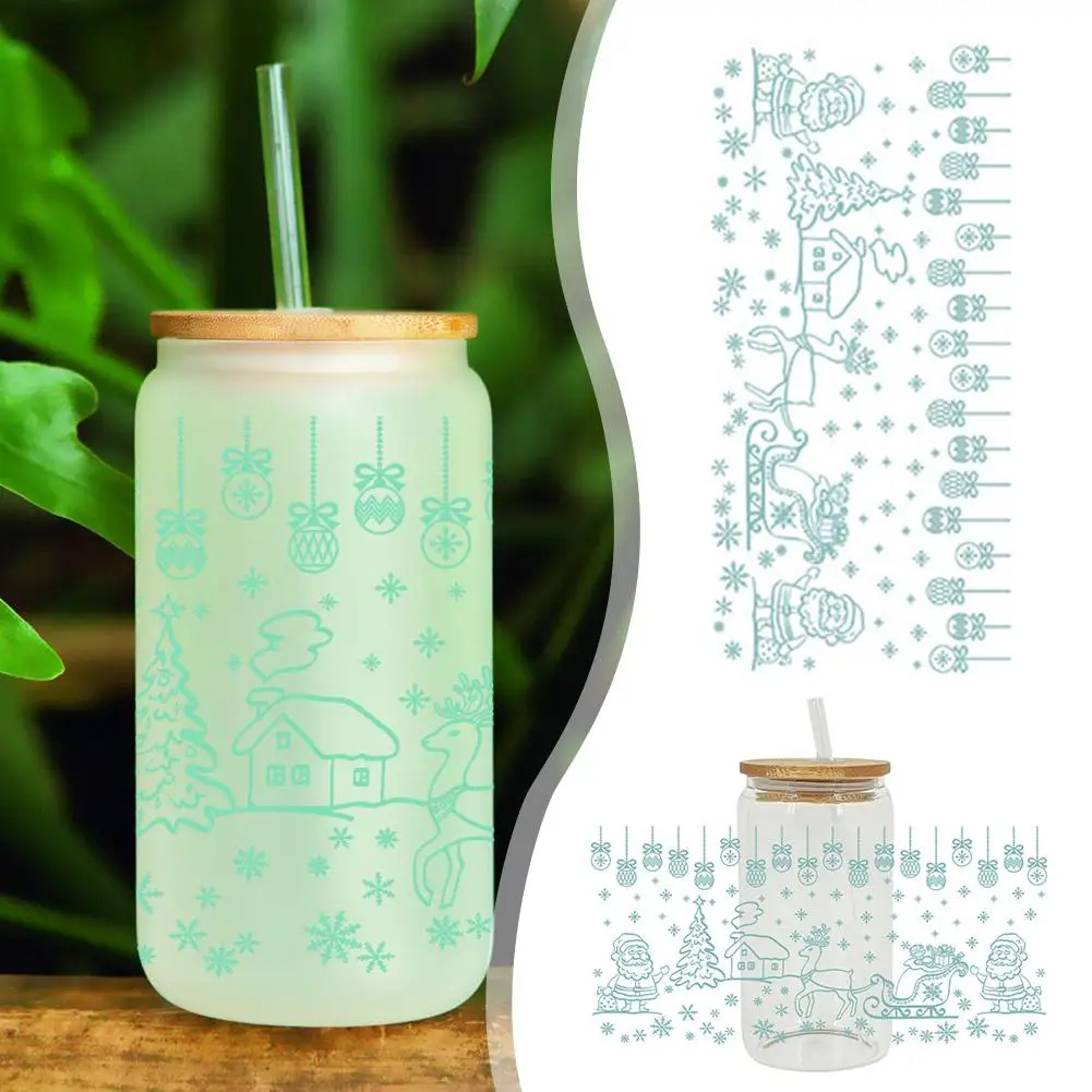 

3D UV DTF Transfers Stickers Cup Wraps Merry Christmas Printed For Glass Cups Wood DIY Crafts 2023 New T8I9