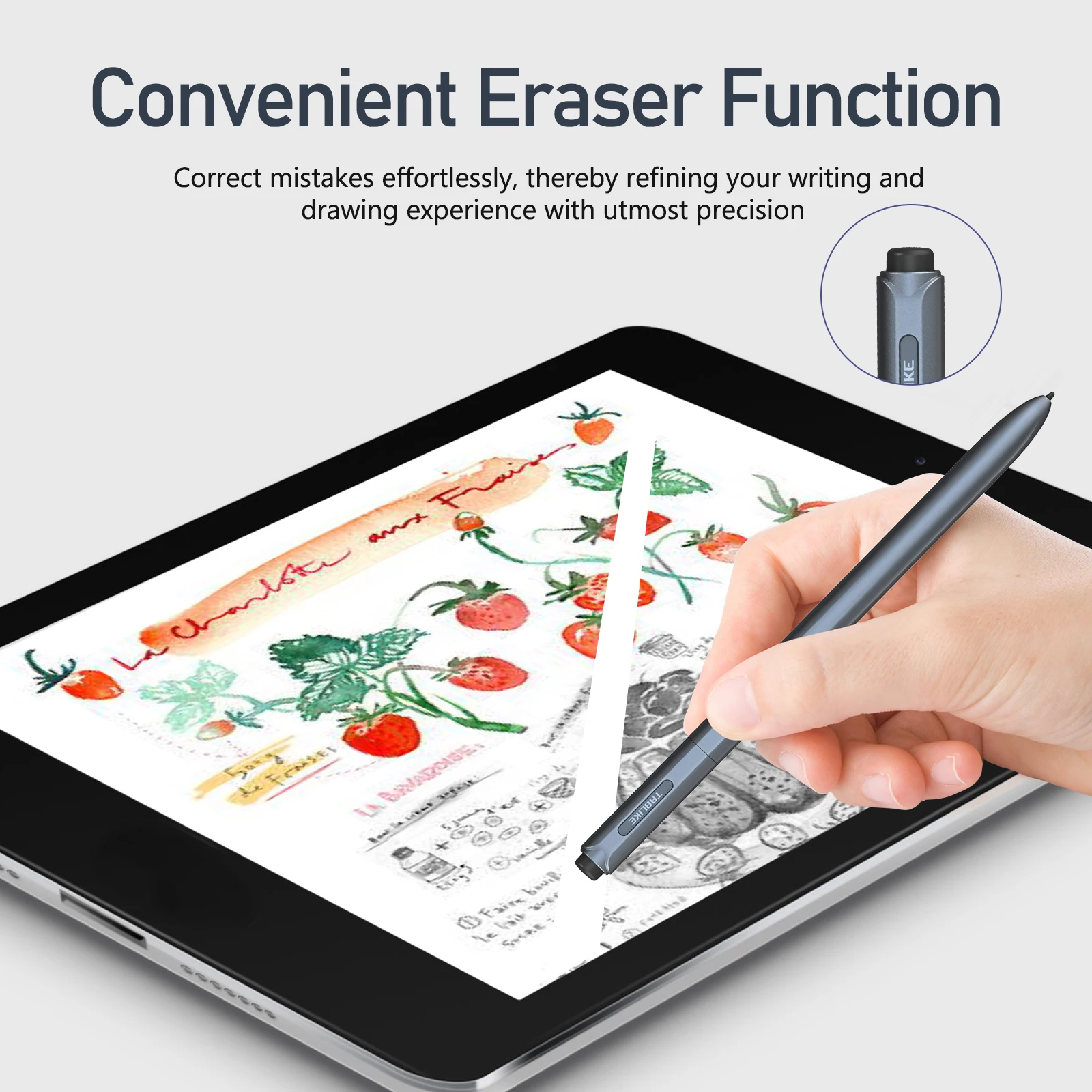 Premium EMR Stylus with 4096 Pressure Sensitivity, Eraser, Palm Rejection, and Tilt Sensing