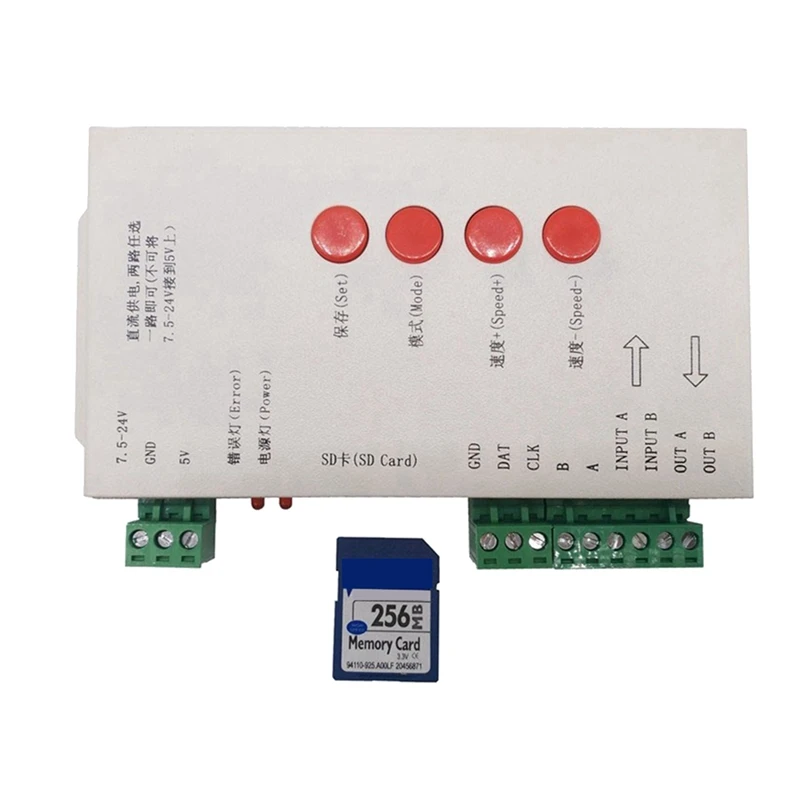 

3X RGB LED Controller T1000S SD Card 2048Pixels Controller For WS2801 WS2811 WS2812B SK6812 LPD6803 DC5-24V