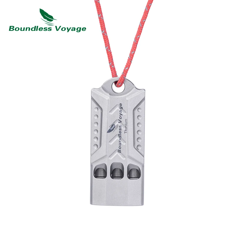 Boundless Voyage Titanium Whistle Emergency Survival Safety Whistles with Lanyard Loud for Outdoor Camping Coaches Training survival whistle sport whistle sports whistle metal whistle