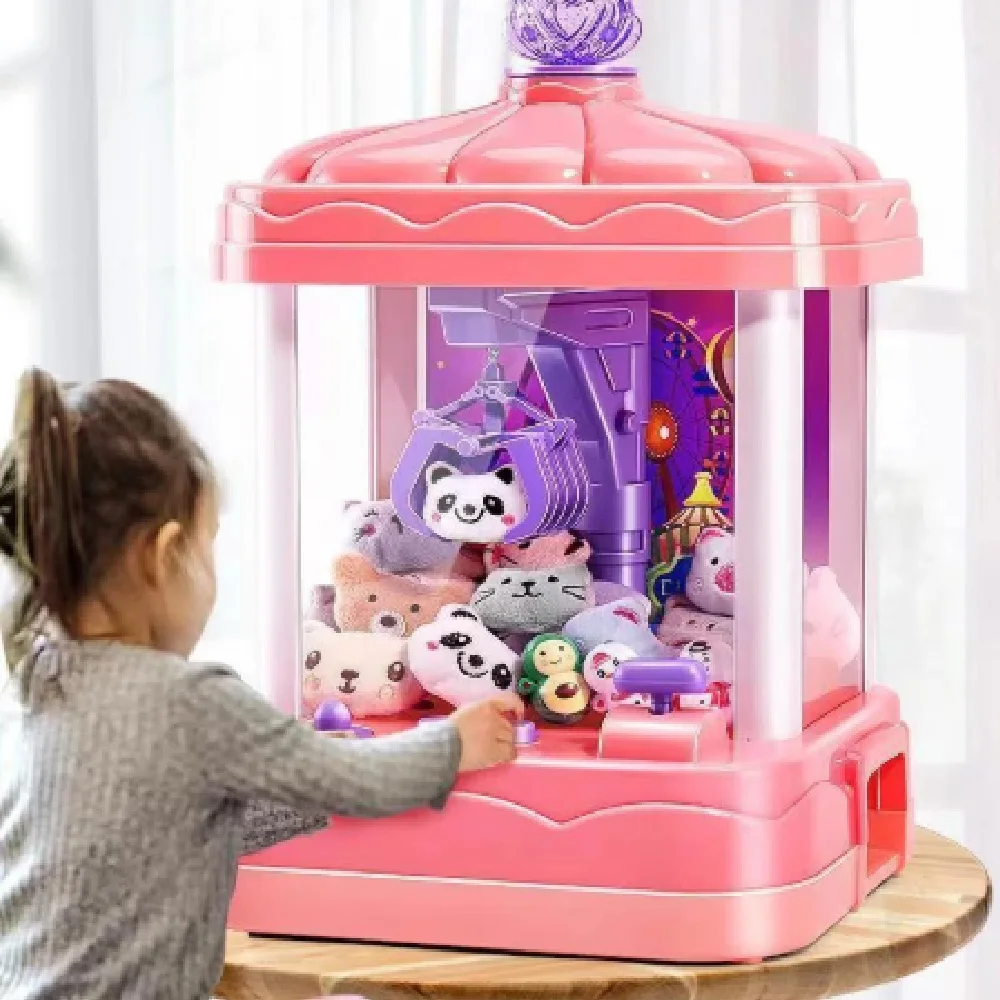 Kids Clip Doll Claw Machine Toys Girls Coin Operated DIY Music Doll Grabber Automatic Machine Children's Toy Birthday Gifts 2