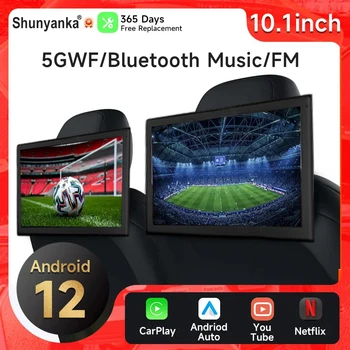 10.1" Android Car Headrest Monitor, IPS Touchscreen TV for Back Seat WiFi BT CarPlay, Support Netflix/YouTube, 4K Video Player 1