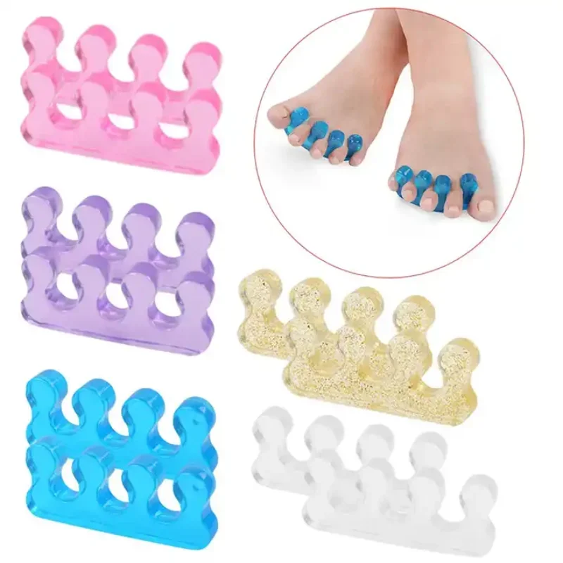 Soft Silicone Manicure Pedicure Nails Finger Separator Flexible Finger Toe Spacer Separation Straighteners Tool 2PCS nail art tools toe separators toe spreader finger toe separator