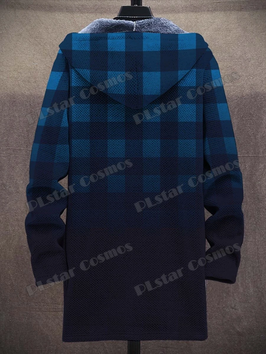 Art Watercolor Gradient Pattern 3D All Over Printed Men's Fashion Plush Thick Hooded Coat Winter Casual Warm zipper jacket CM02 4