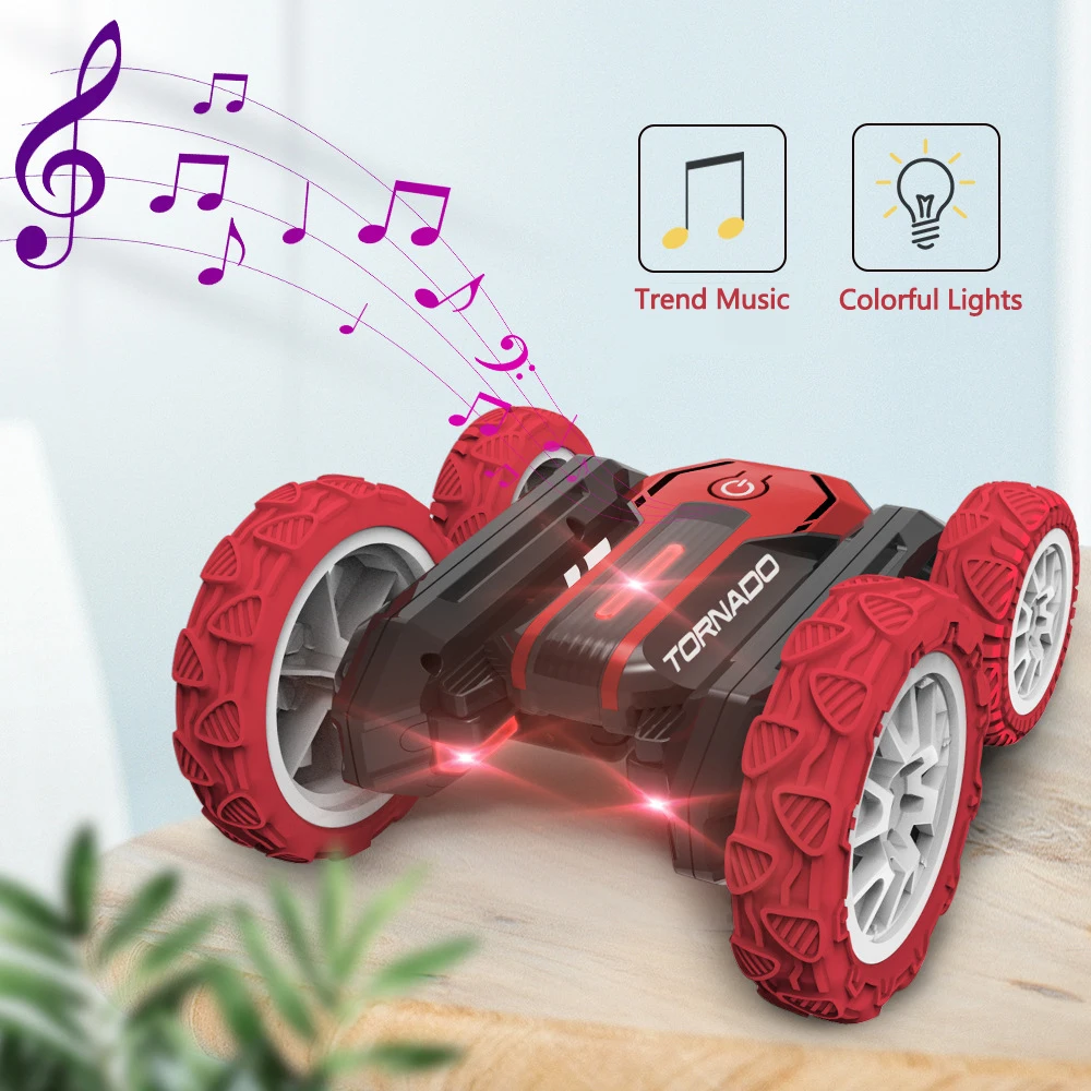 Remote Control Stunt Car RC Tank Off-road Vehicle Amphibious Double Side Waterproof 360 Rotate Driving AdultsToy For Boys Gifts 2