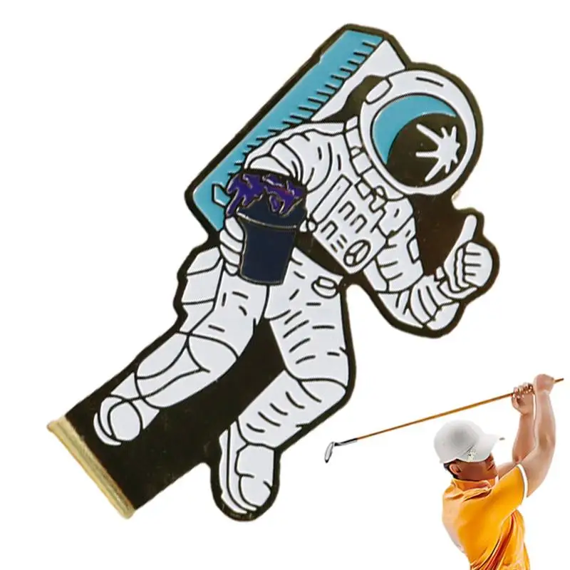 Funny Golf Ball Markers Golf Ball Marker Stamp Tool With Hat Clips Astronaut Decorative Clip Badge Hat Clip Decoration For