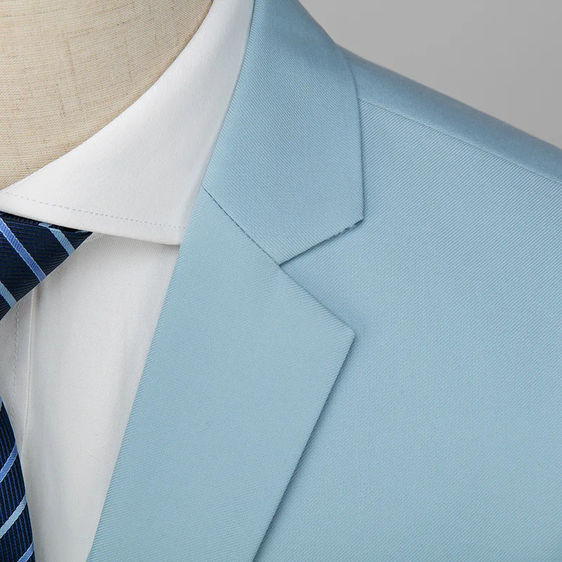 Men Business 3 Piece Set Office Fashion Solid Color Single Button Male Slim Jacket Sets Luxury Wedding Suit (Blazer+Pants +Vest)