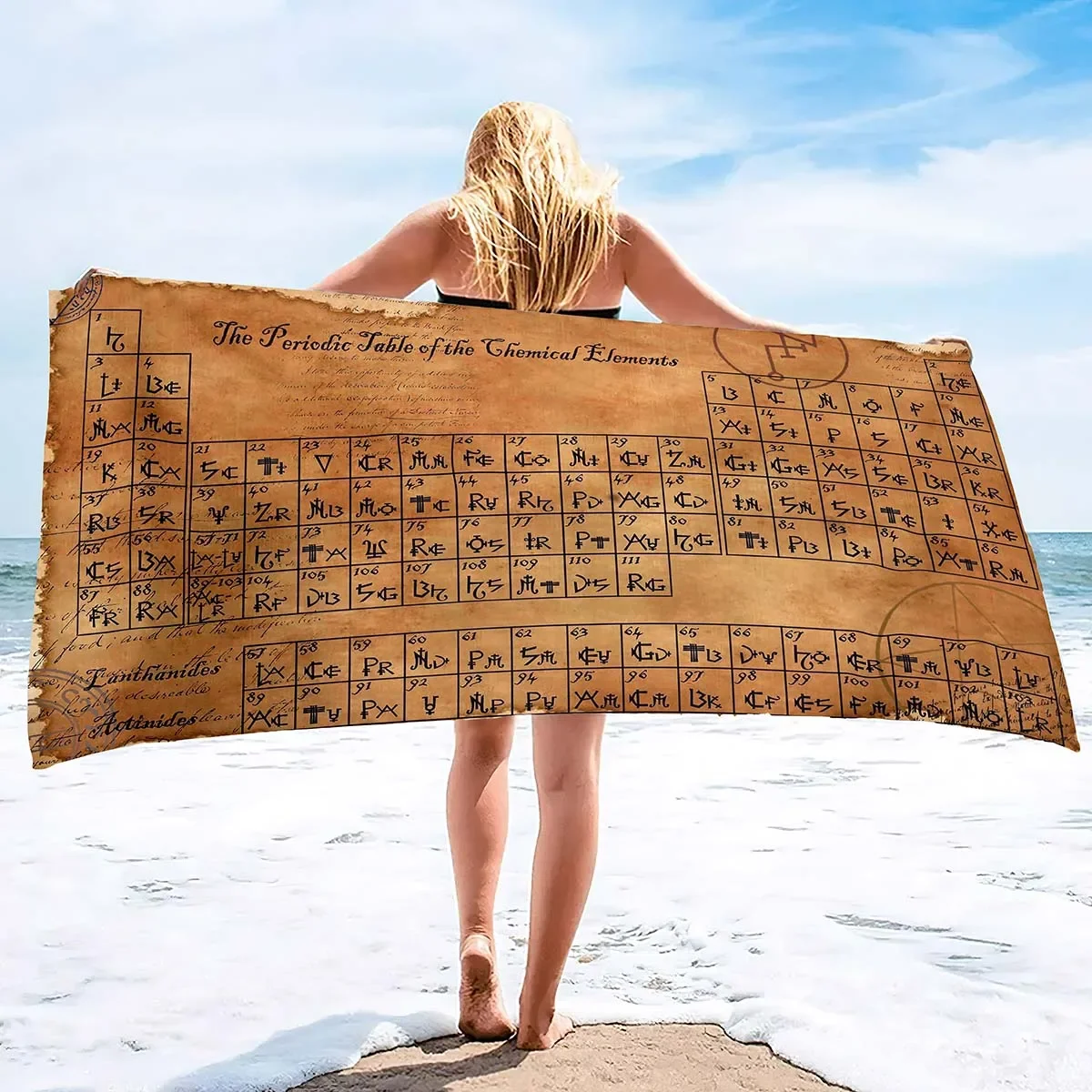 

Periodic Beach Towel,Periodic Table of The Element Pool Towel,Fast Dry Absorbent Bathroom Towel,Quick Dry BathTowel Travel Towel