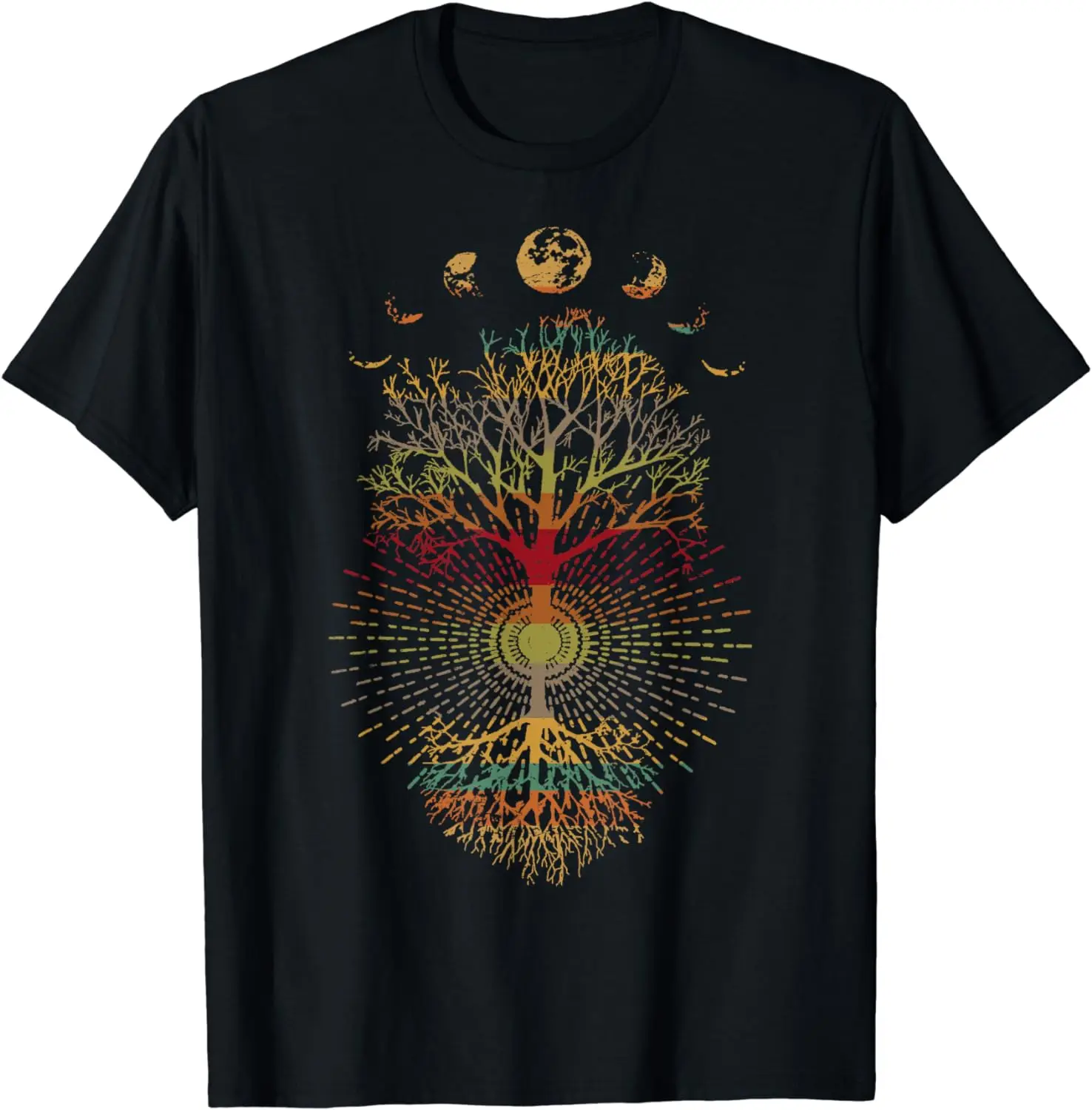 

Ретро футболка фазы Луны 60-х годов Vibe Tree of Life