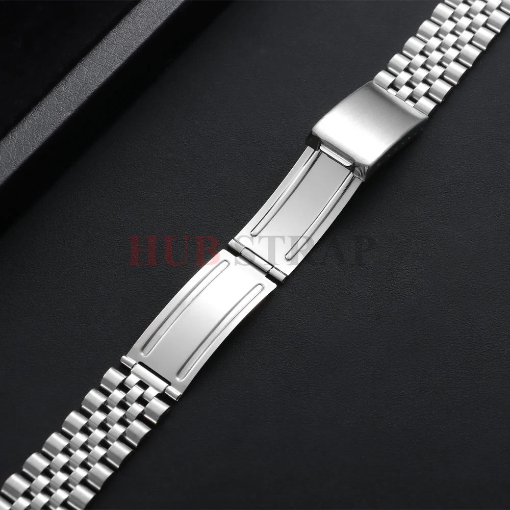 Elegant Solid Stainless Steel Watch Band - Sport & Business Bracelet with Curve End