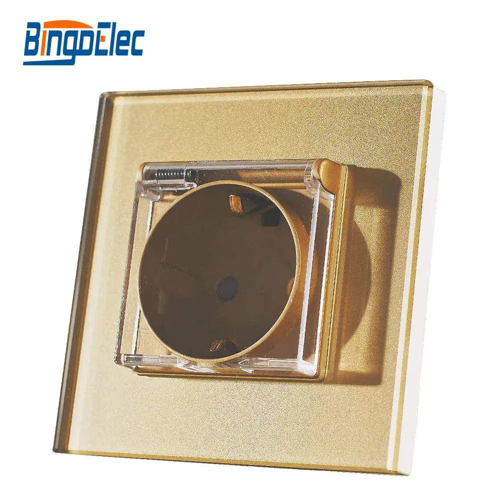 Description Picture 4 of itemBingoelec Waterproof Socket 16A Electric Wall Sockets with Cover double Crystal Panel Electrical Outlet 110V - 250V EU Standard