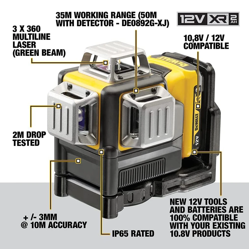 12V MAX* 3 x 360 Green Line Laser