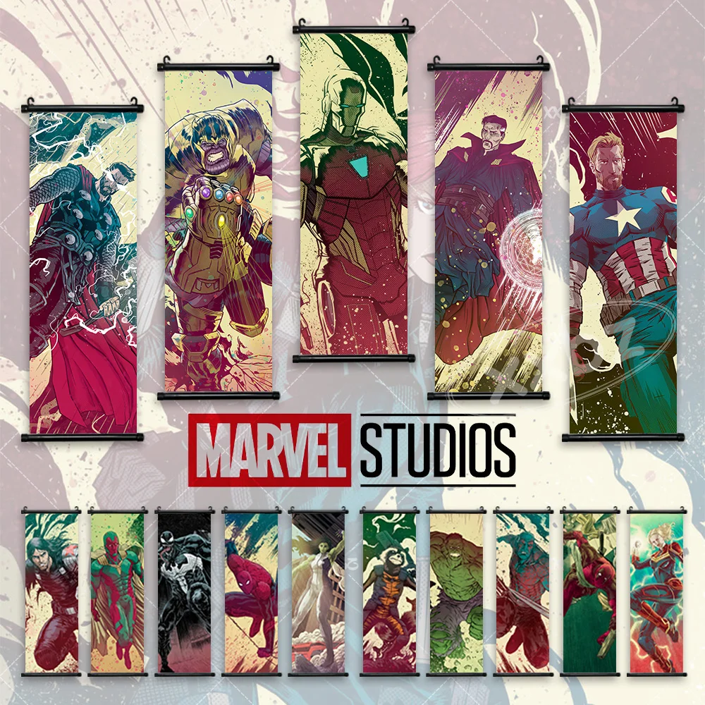 Ms. Marvel Hanging Painting Moon Knight Best Home Decoration Black Panther Poster Canvas Wall Art Scarlet Witch Scroll Picture