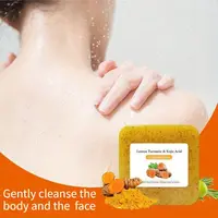 Savon à l'acide de curcumine au citron de Noël 3 pièces, riche en ingrédients au citron curcuma, nettoie en douceur le visage et les mains 2