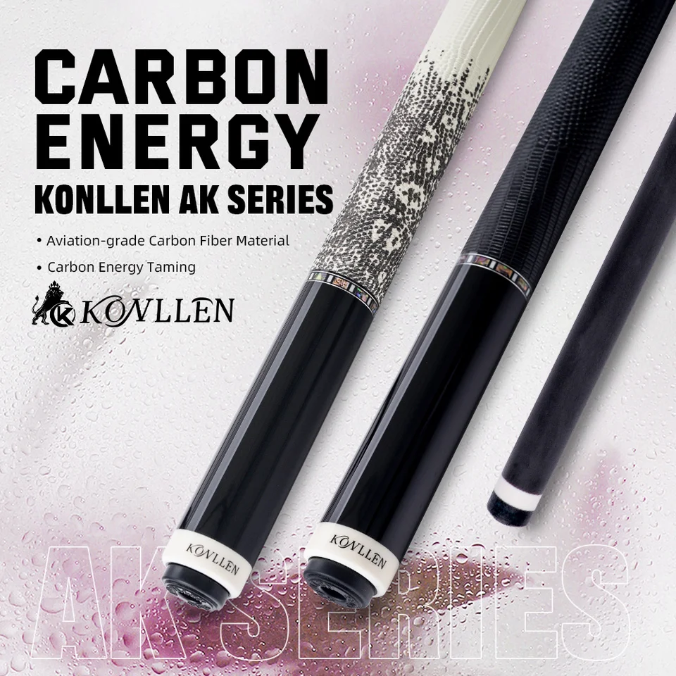 KONLLEN カーボンファイバービリヤードキュー スティック 低偏向 12.5