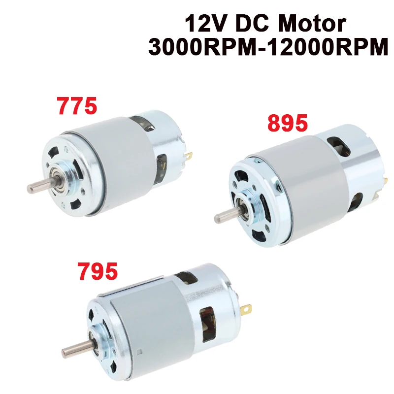 Silnik 775/795/895 prądu stałego 12V podwójne łożysko kulkowe silnik bezszczotkowy duży moment obrotowy element elektroniczny motoreduktor o dużej mocy i niskim poziomie hałasu