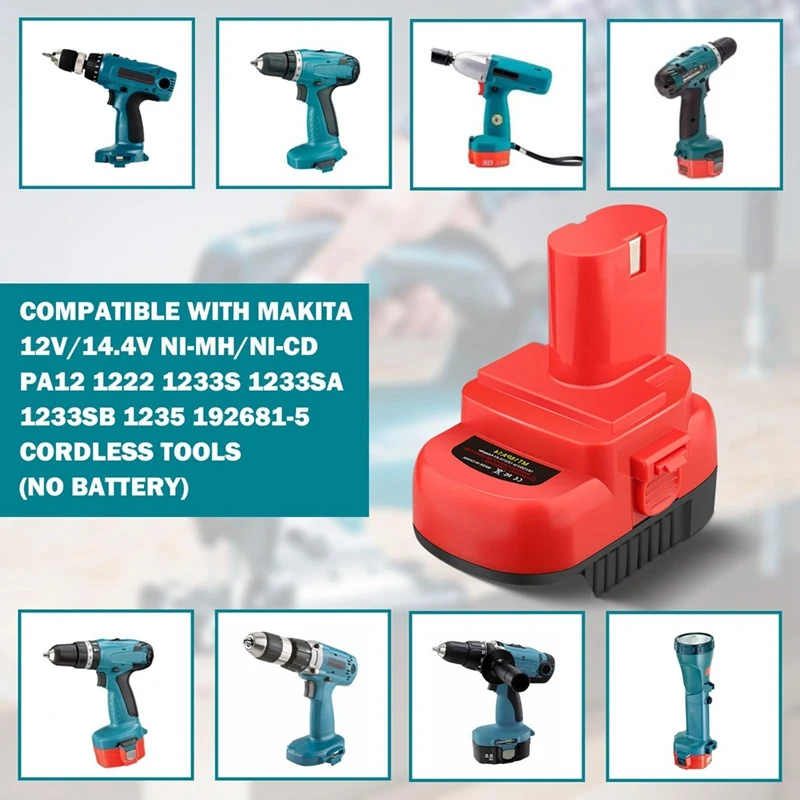 Battery Adapter MT18PA14 for Makita 18V Li-Ion Battery Convert To 12V/14.4V Ni-Mh 1200 1220 1201 Cordless Tools