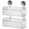 Bathroom Shelf Wall Mounted Non Perforated Suction Cup Storage Basket With Glacier Pattern For Home Storage Products 5