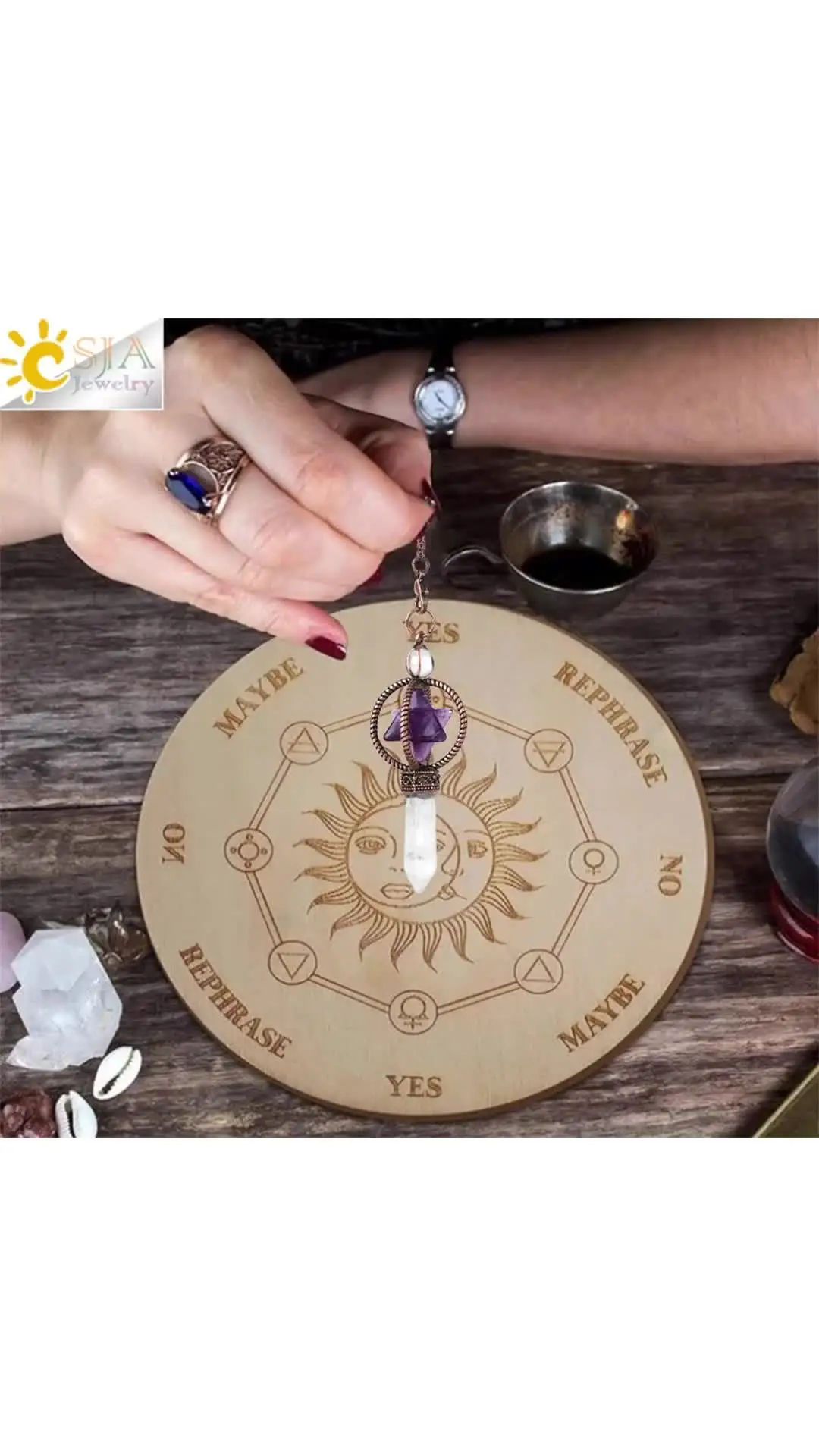 Подвеска CSJA Меркаба белый кристалл