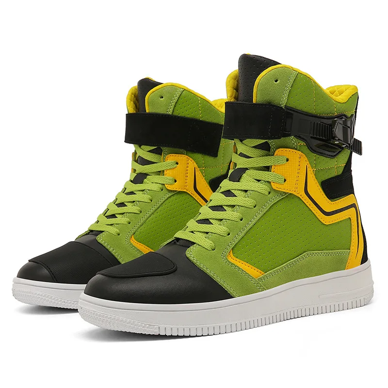 Motorcycle Boots Men Biker Shoes Moto Sneaker Microfiber Leather Adventure Motocross Shoes Anti-slip Motorcycle Supplies