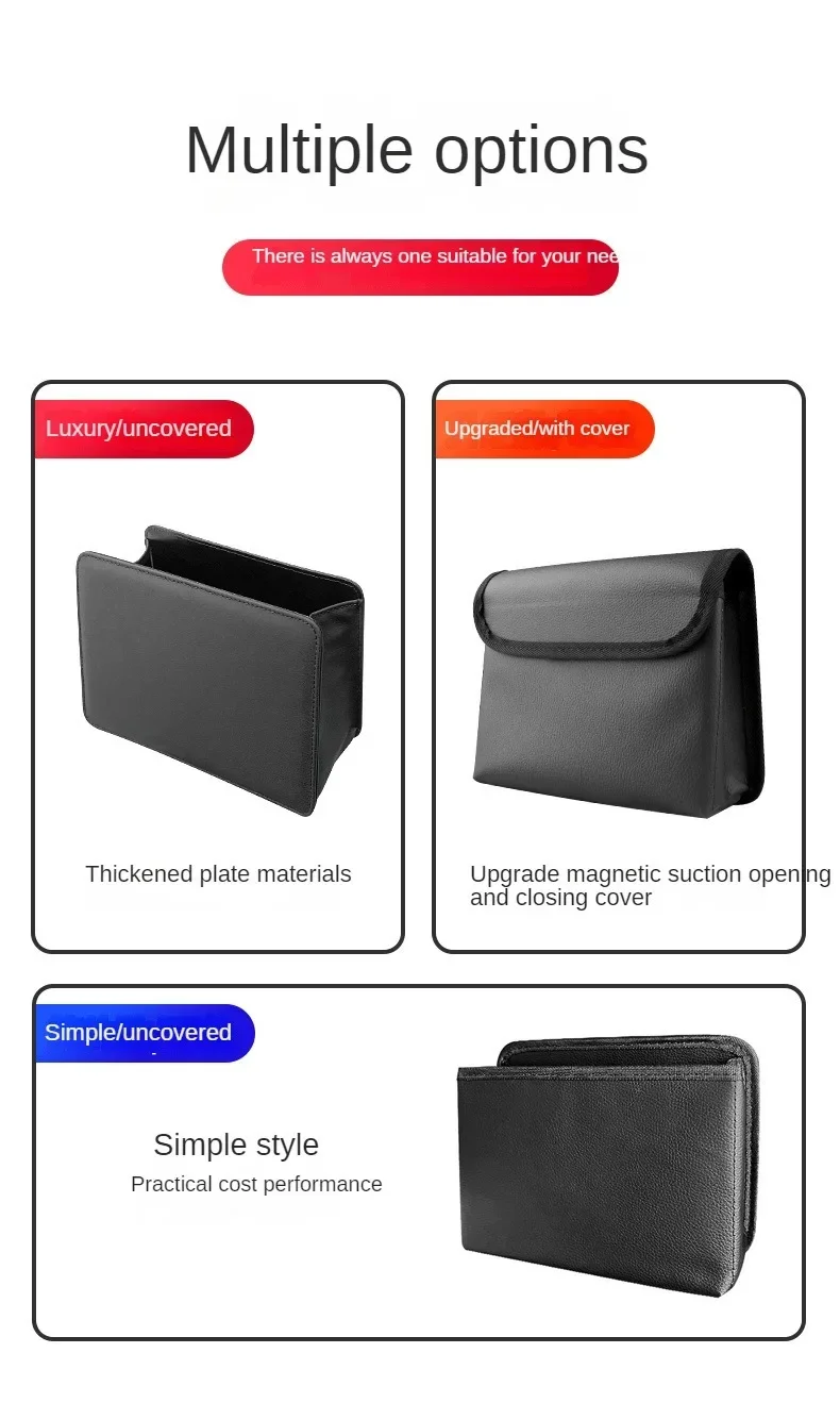 Car Trash Can – Foldable Car Storage Box & Seat Back Organizer Bag