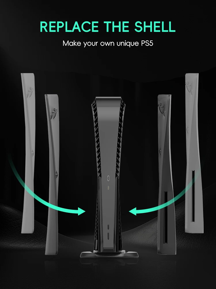 Sleek Black Faceplate Cover for Gaming Console - Stylish Protective Shell