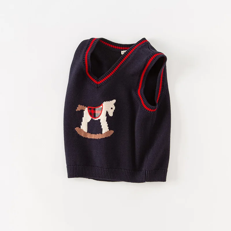 Dave Bella Baby Boys Sleeveless Sweaters Autumn Grils Cotton Vest Coat Tops Waistcoat Pullover Outerwear 2-9Y DB3236719