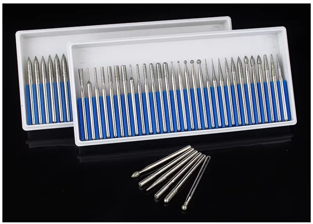 30 Stück/Box Gesinterte Diamant-Schleifköpfe Gravierwerkzeuge für Holz Steinbearbeitung Polieren Metall-Finishing-Kit DIY-Maschinenschneider – Detail 22