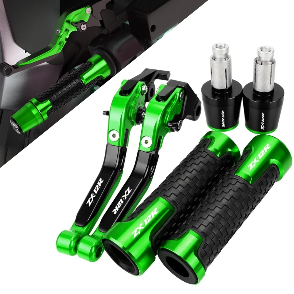 

For Kawasaki ZX12R 2000 2001 2002 2003 2004 2005 Motorcycle Accessories Adjustable Brake Clutch Levers Handlebar Grips Ends