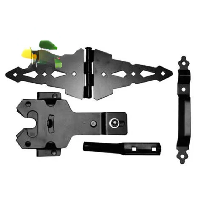 

Wood Gate Hardware Set - Heavy Duty 8" Decorative Strap Hinges and Spring Loaded Latch Gate Kit with Screws for Outdoor