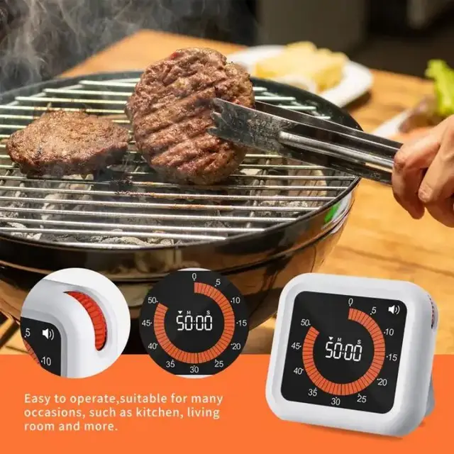 New Rotary Timer Smart Silent Visual Analog Timer For Kids and Adults Optional Alert Hour Meter For Kitchen Indoor Reading Room 2