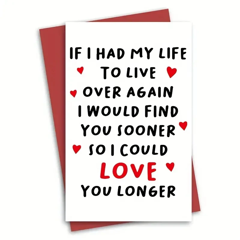 1pc Christmas Valentines Day Card, Birthday Card For Him Her, Funny Romantic Anniversary Card,