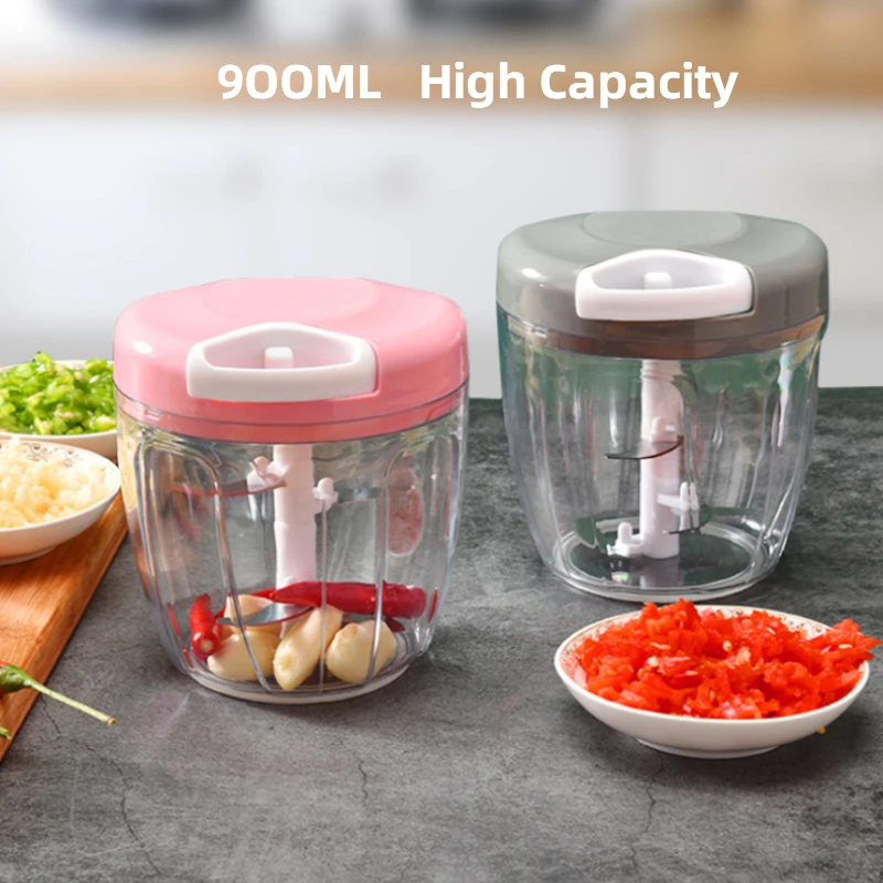 Multi-function Garlic Grinding Chopper 900ML Manual Garlic Masher Food Vegetables Cutter Meat Grinders Kitchen Cooking Gadgets