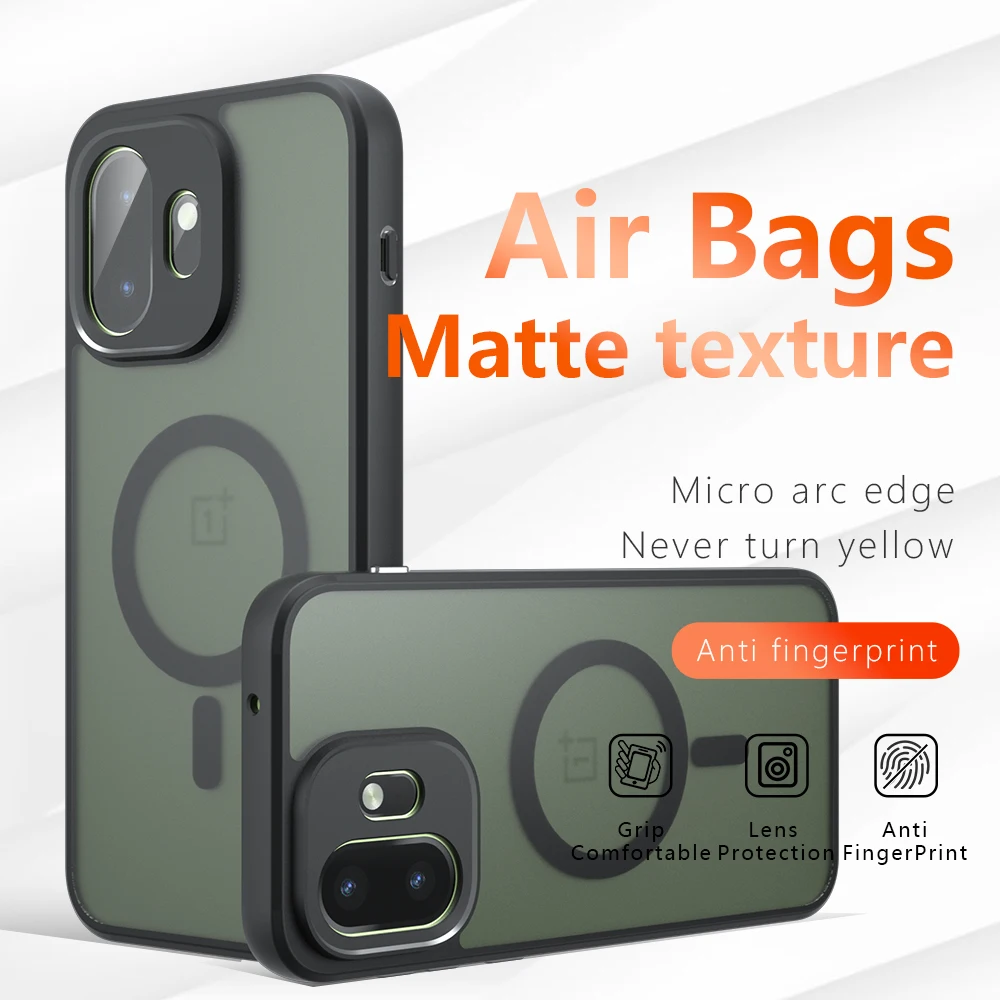 Magsafe Magnetic Shockproof Matte Phone Case with Wireless Charging Compatibility