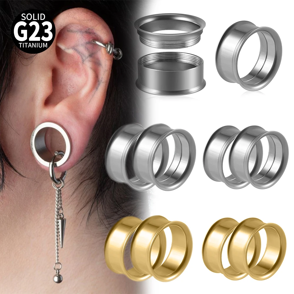 2PCS/Lots Ear Stretcher Expanders Titanium Ear Tunnels and Plugs ...