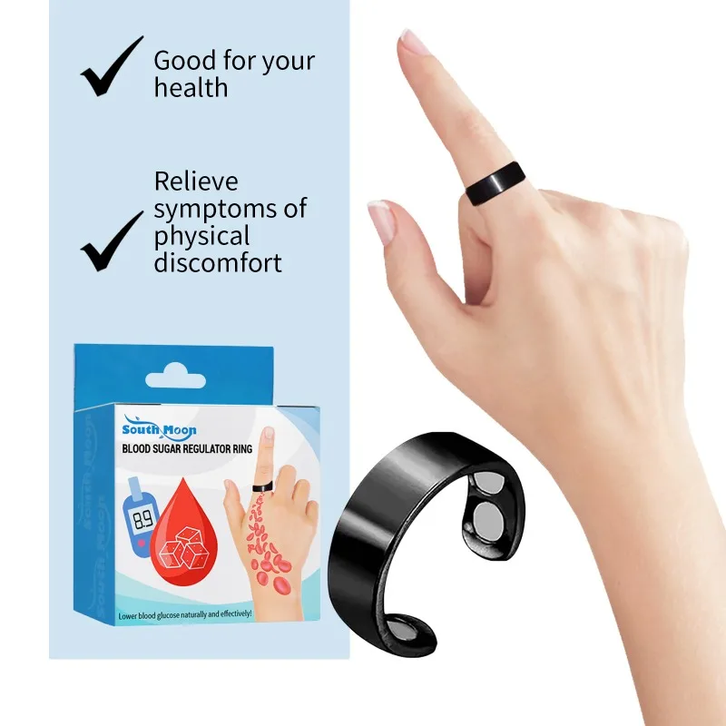 Blood Sugar Ring Blood Sugar Control Diabetes Monitor Balance Magnetic Therapy Improve Sleep Soreness Relief Lymphatic Drainage blood sugar ring