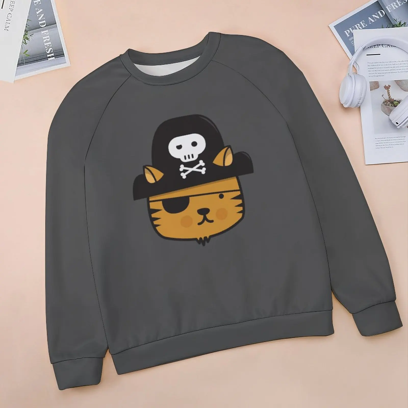 

Raglan Round Neck Sweater FemaleHotPirate - Women's top sweater pattern cartoon fashion girl sleeve round neck T