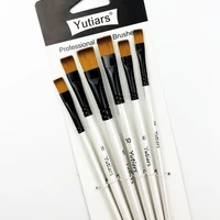 6pcs Artist Paint Brush Set for Acrylic Oil Gouache Watercolor Painting, Premium Nylon Hair Art Paint Brushes Flat Shapes 1