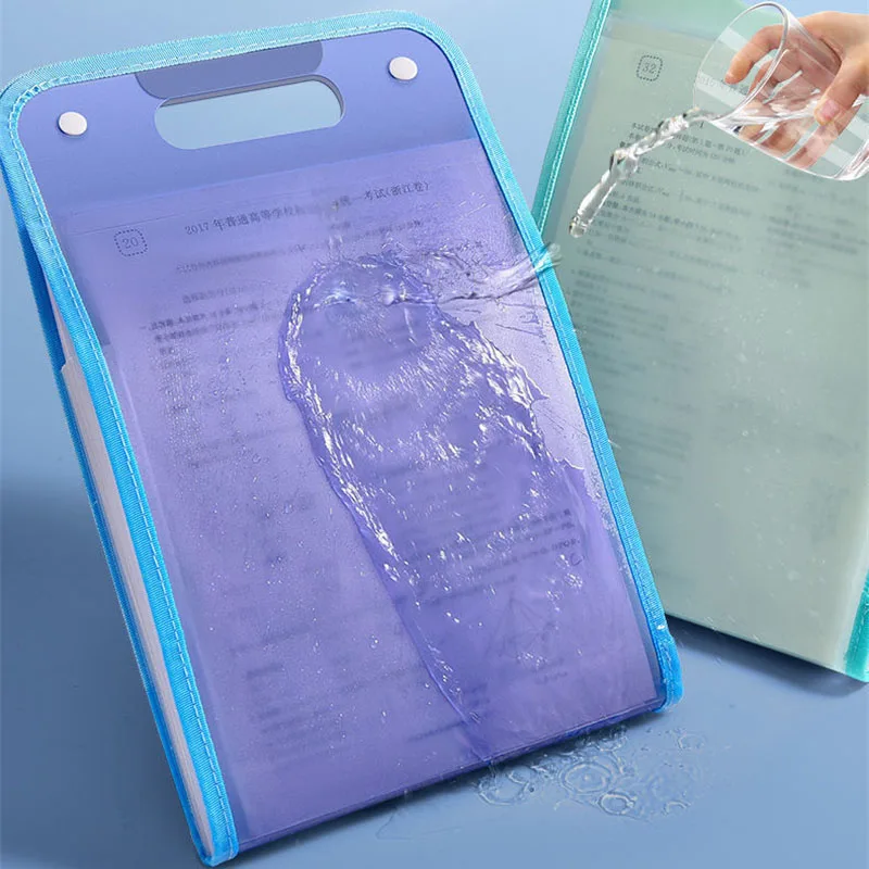 Cartella Portadocumenti Espandibile A4 con 13 Scomparti, Organizzatore in Plastica per Documenti, Borsa Portaoggetti Portatile per Ufficio, Scuola e Studenti - immagine 3