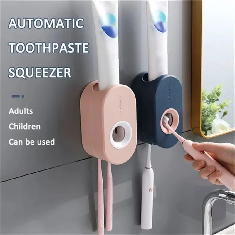 

Toothpaste Dispenser Dust-proof Bathroom Toothbrush Holder Accessories for Bathroom Wall Mount Automatic Toothpaste Squeezer