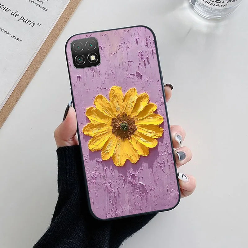 Elegant Black Soft TPU Silicone Protective Case - Lovely Painted Design