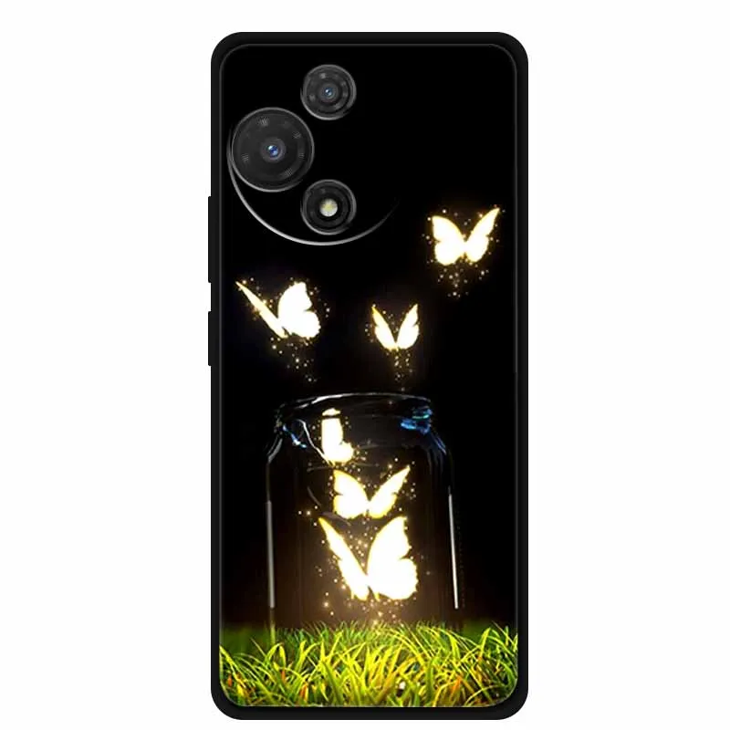 Black Soft Silicone TPU Phone Case with Cool Wolf Design - Shockproof and Protective Cover