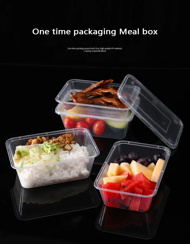 Plastic Boxes 50 Pieces, Disposable Storage, Packaging Box, Food Storage