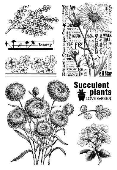 Vintage Iris Sophora japonica Butterfly Stamp Clear Silicone Stamps Diy Material Scrapbooking Pattern Transparent Rubber Stamp