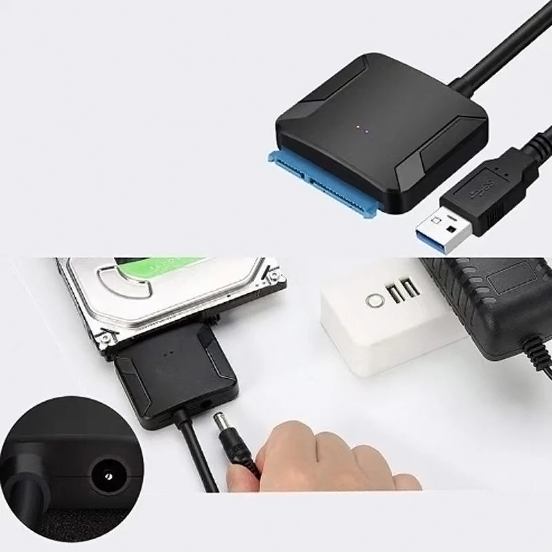SATA-USB 3.0 어댑터 케이블, 3.5/2.5 인치 SSD HDD SATA III 하드 드라이브 디스크 변환기용